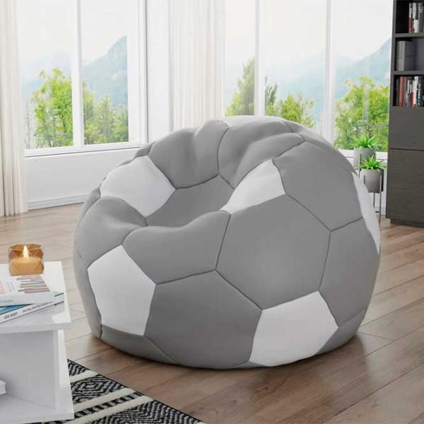Fotoliu Bean Bag Mirjan24 Sylwin L Piele/ Polistiren expandat/ Gray photo 2