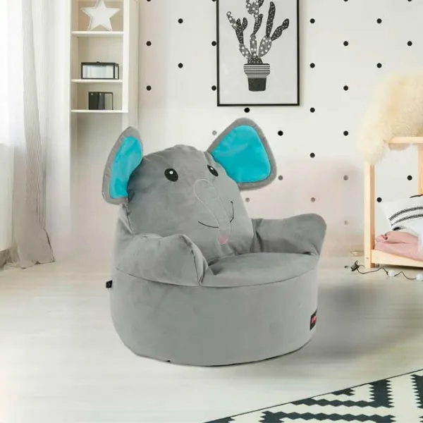 Fotoliu Bean Bag Tempo Kondela SitOnMe Baby Elephant Typ 2 M Stofă/ Polistiren expandat/ Gray photo 3