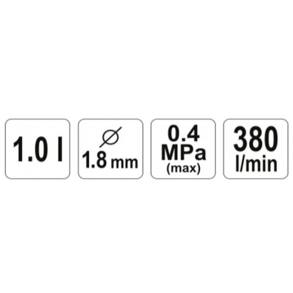 Aerograf Yato YT2346 1 l/ Gray photo 5