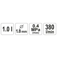 Aerograf Yato YT2346 1 l/ Gray photo 5