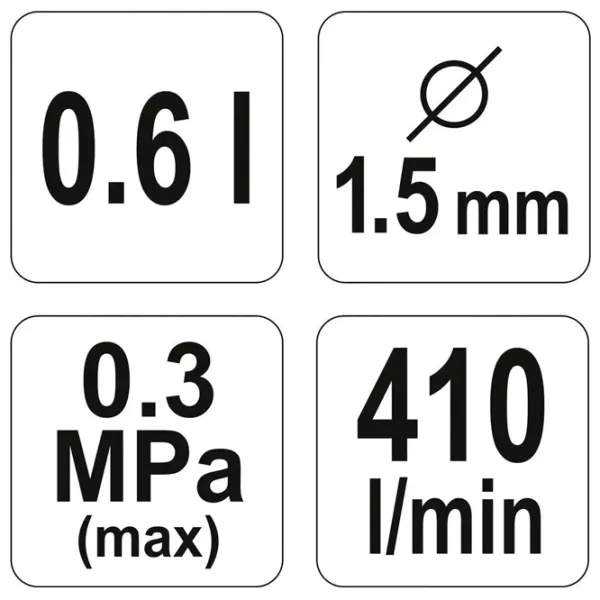 Aerograf Yato YT2341 0.6 l/ Inox photo 5