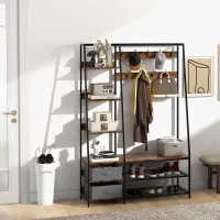 Dulap pentru antreu Costway HU10246CF Lemn/ Brown photo 3