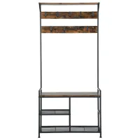 Dulap pentru antreu Costway JV10961CF Lemn/ Brown photo 2