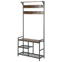 Dulap pentru antreu Costway JV10961CF Lemn/ Brown photo 3