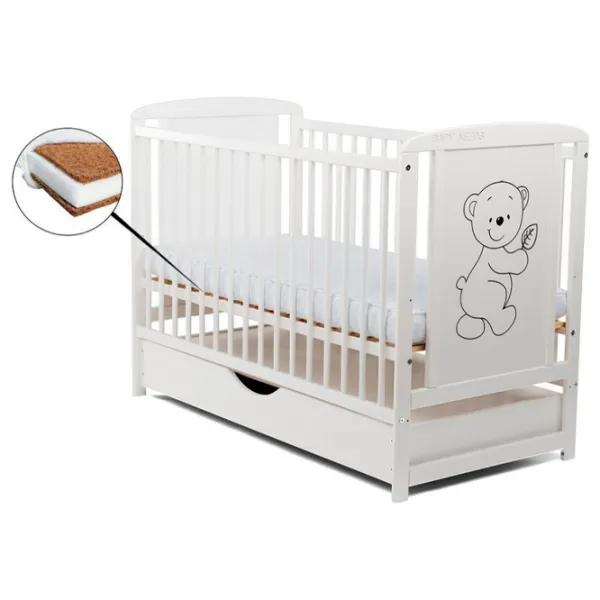 Pat pentru copii BabyNeeds Timmi 0 luni - 4 ani/ White photo 2