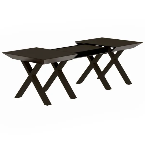 Кухонный стол раскладной DecoPrim Madrid Black Top+Black Legs МДФ/ Черный photo 2