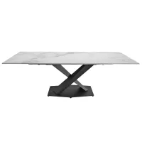 Masă de bucătărie extensibilă DecoPrim Helios Ceramică/ White photo 3