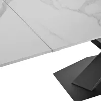 Masă de bucătărie extensibilă DecoPrim Helios Ceramică/ White photo 5