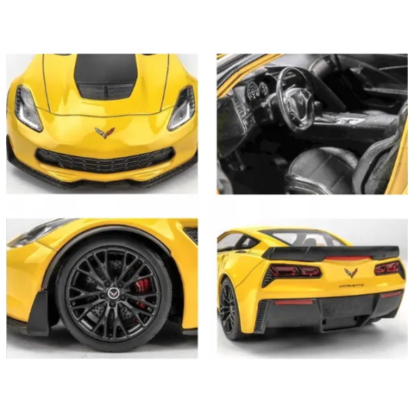Mașină de colecţie Welly CHEVROLET COREVETTE 24085 Black Yellow photo 4