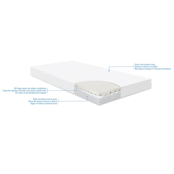 Saltea pentru copii KikkaBoo Mattress DayDream (41107030051) 120 x 60 cm/ Gray photo 3