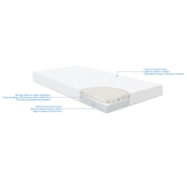 Saltea pentru copii KikkaBoo Mattress DayDream (41107030051) 120 x 60 cm/ Gray photo 3