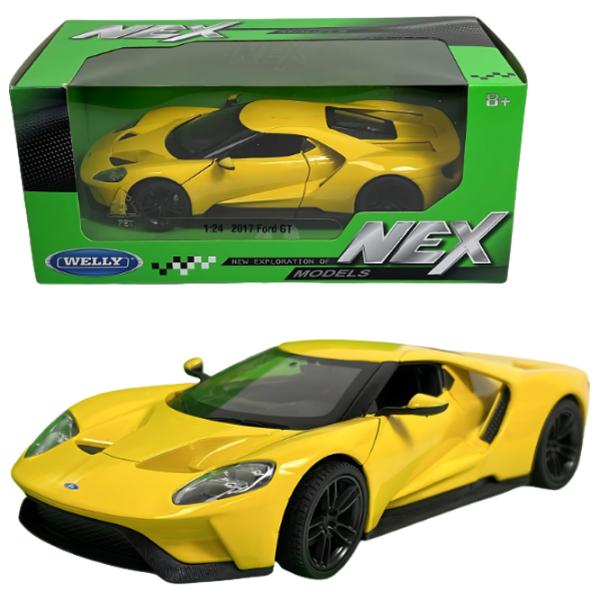 Mașină de colecţie Welly 2017 FORD GT RS 24082 Black Yellow photo 4