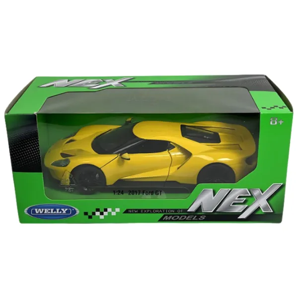 Mașină de colecţie Welly 2017 FORD GT RS 24082 Black Yellow photo 5