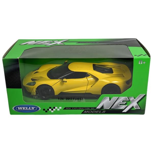 Mașină de colecţie Welly 2017 FORD GT RS 24082 Black Yellow photo 5