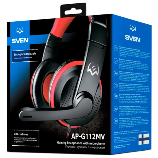 Căști Sven AP-G112MV Red Black Cu fir/ Gaming photo 5