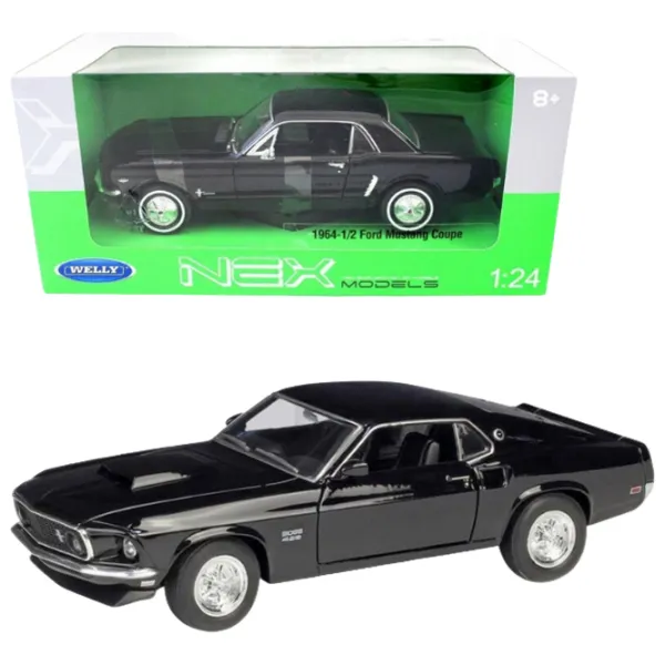 Mașină de colecţie Welly 1969 FORD MUSTANG BOSS 429 24067 Black Black photo 5