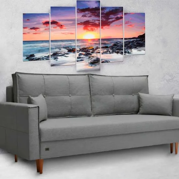 Canapea Oshn Optima Kapri (5713008) Pânză de iută/ Light Gray photo 4