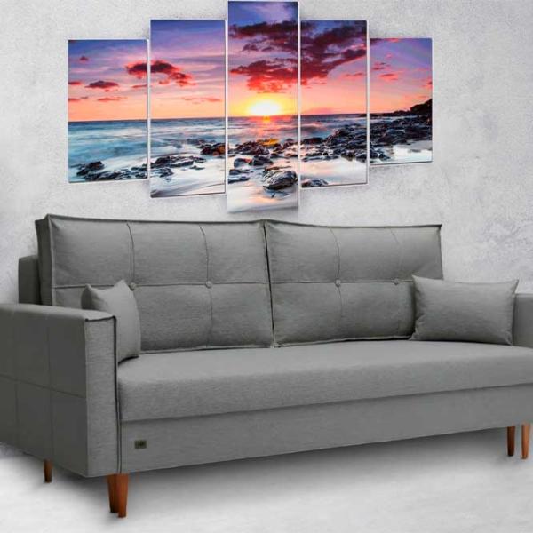 Canapea Oshn Optima Kapri (5713008) Pânză de iută/ Light Gray photo 4