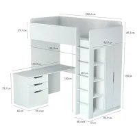 Детская кровать Polini Kids Simple 90 x 200 см/ ЛДСП/ Белый photo 4