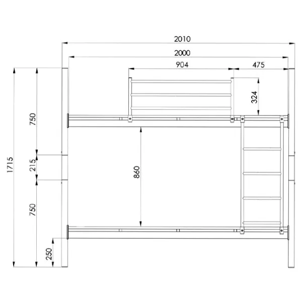Детская кровать Dedeman Damla 2C 90 x 200 см/ Металл/ Серый photo 5 Детская кровать Dedeman Damla 2C 90 x 200 см/ Металл/ Серый photo 5
