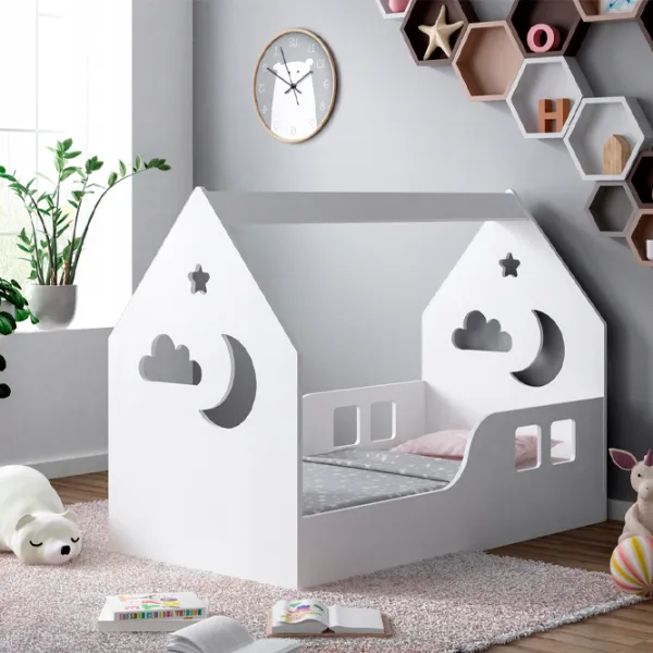 Детская кровать Happy Babies House Cloud L03 80 x 160 см / ЛДСП / Белый photo 5