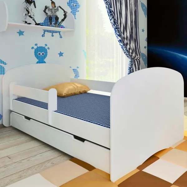 Pat pentru copii BellaLuni Happy 80 x 160 cm/ PAL/ White photo 2 Pat pentru copii BellaLuni Happy 80 x 160 cm/ PAL/ White photo 2