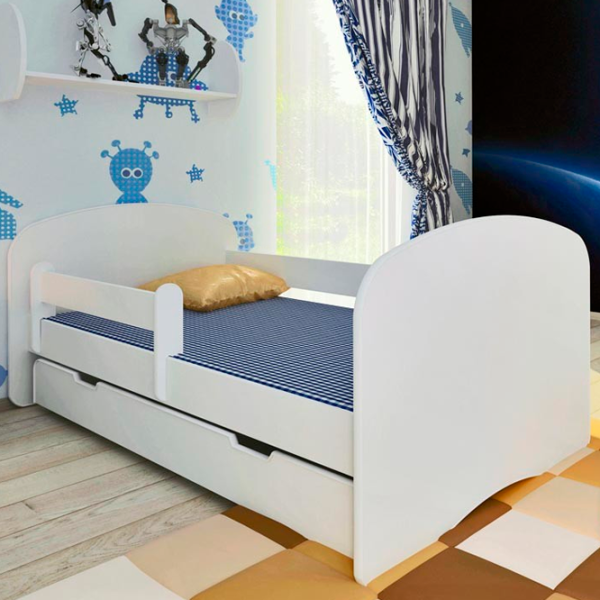 Pat pentru copii BellaLuni Happy 80 x 160 cm/ PAL/ White photo 2 Pat pentru copii BellaLuni Happy 80 x 160 cm/ PAL/ White photo 2
