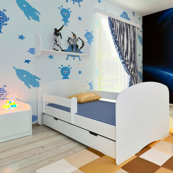 Pat pentru copii BellaLuni Happy 80 x 160 cm/ PAL/ White photo 4 Pat pentru copii BellaLuni Happy 80 x 160 cm/ PAL/ White photo 4