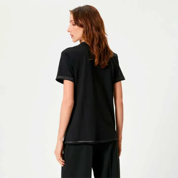 Tricou pentru femei Koton 4SAK50147EK 100% bumbac/ Black photo 4 Tricou pentru femei Koton 4SAK50147EK 100% bumbac/ Black photo 4