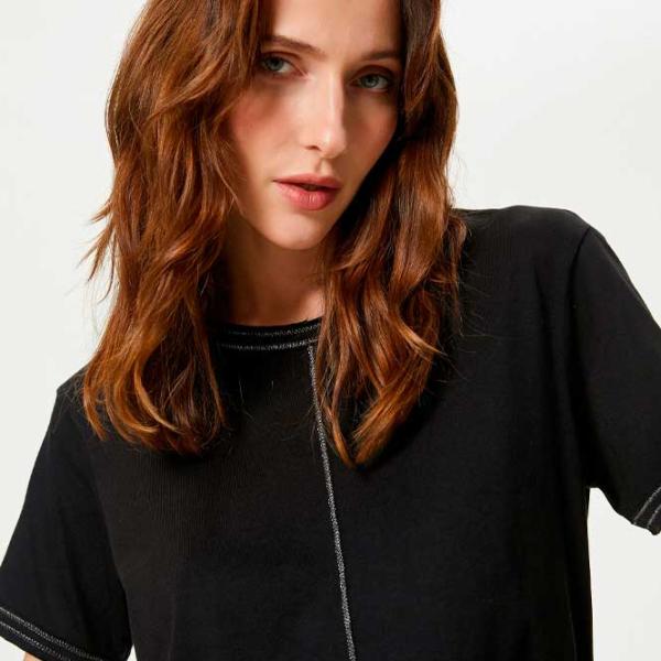 Tricou pentru femei Koton 4SAK50147EK 100% bumbac/ Black photo 2