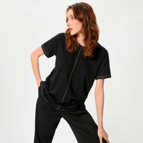 Tricou pentru femei Koton 4SAK50147EK 100% bumbac/ Black photo 3