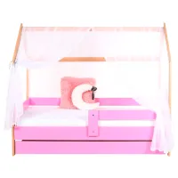 Pat pentru copii BellaLuni Domek 80 x 180 cm/ Masiv/ Pink photo 2