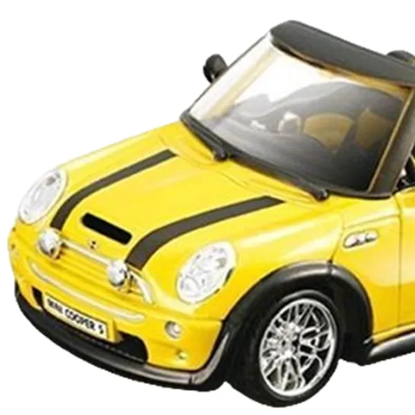 Машинка Bburago Mini Cooper Cabrio 18-45012 Черный Желтый photo 2