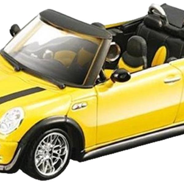 Машинка Bburago Mini Cooper Cabrio 18-45012 Черный Желтый photo 3