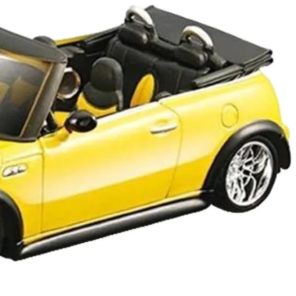 Машинка Bburago Mini Cooper Cabrio 18-45012 Черный Желтый photo 4