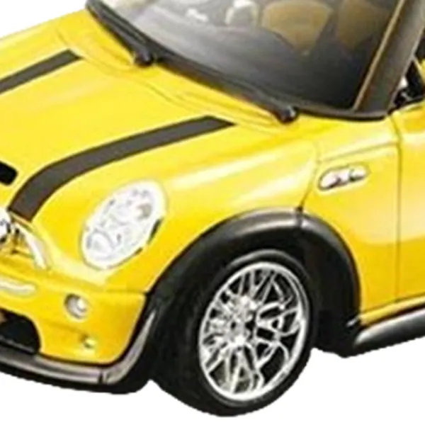 Машинка Bburago Mini Cooper Cabrio 18-45012 Черный Желтый photo 5