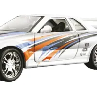 Машинка Bburago Nissan Skyline R34 18-23004 Черный Белый photo 4