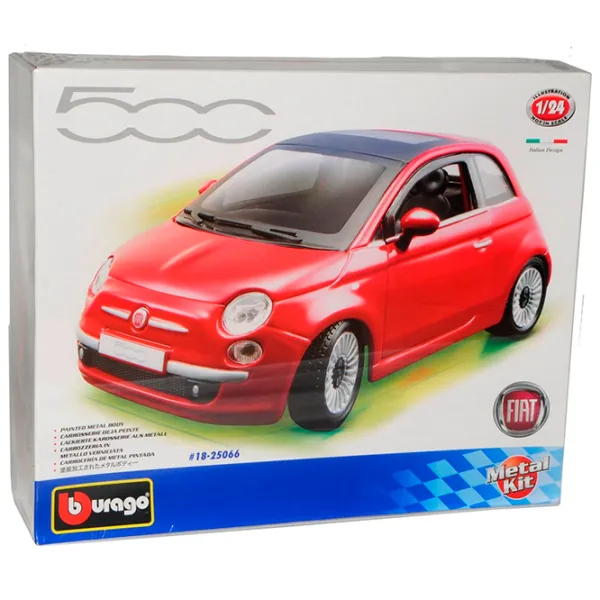 Mașină Bburago FIAT 500 18-25066 Black Red photo 5