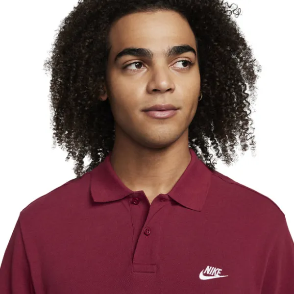 Tricou polo pentru bărbați Nike M Nk Club Ss Polo Pique Dark Red photo 2