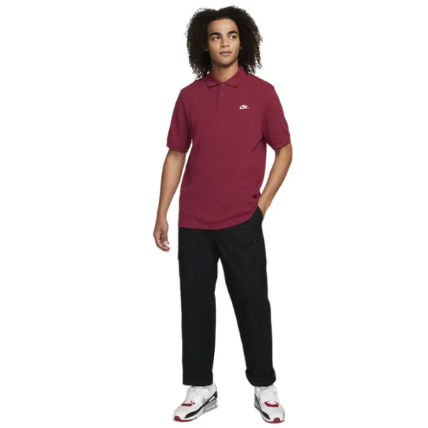 Tricou polo pentru bărbați Nike M Nk Club Ss Polo Pique Dark Red photo 3