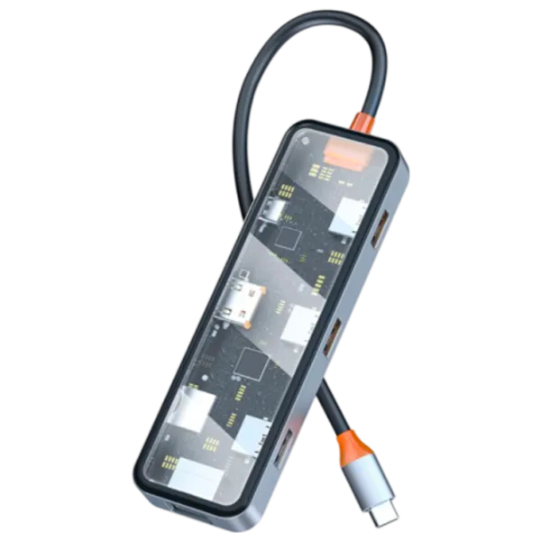 Adaptor Hub WIWU Cyber 8 in 1 USB Type-C/ Gray photo 2