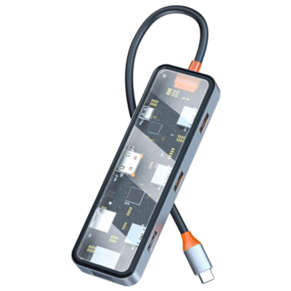 Adaptor Hub WIWU Cyber 8 in 1 USB Type-C/ Gray photo 2