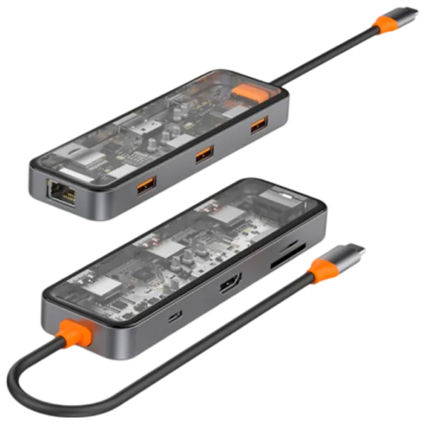 Adaptor Hub WIWU Cyber 8 in 1 USB Type-C/ Gray photo 3