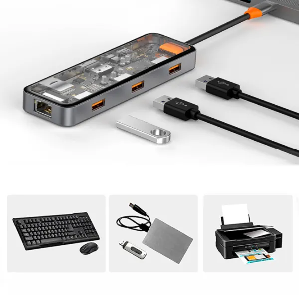 Adaptor Hub WIWU Cyber 8 in 1 USB Type-C/ Gray photo 4