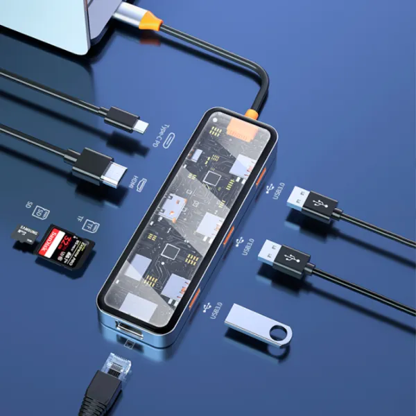 Adaptor Hub WIWU Cyber 8 in 1 USB Type-C/ Gray photo 5