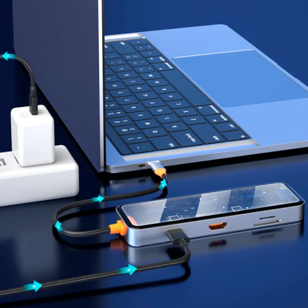 Adaptor Hub WIWU Cyber 8 in 1 USB Type-C/ Gray photo 6