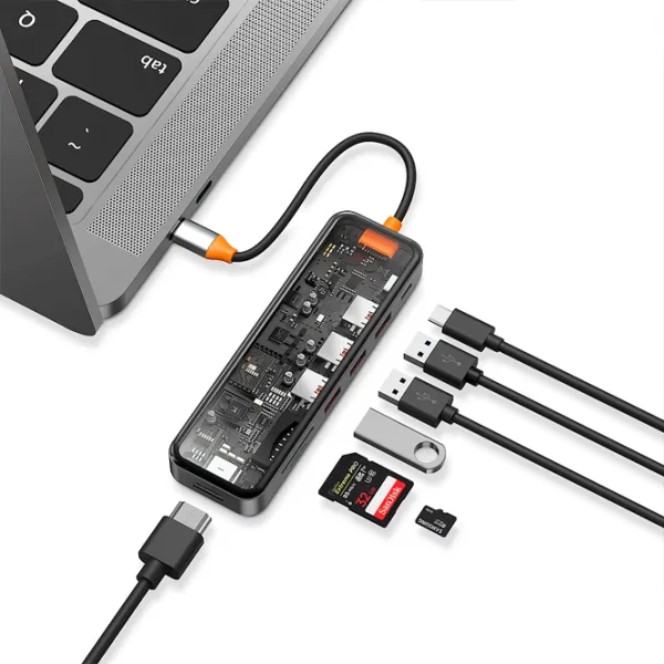 Adaptor Hub WIWU Cyber 7 in 1 USB Type-C/ Gray photo 3