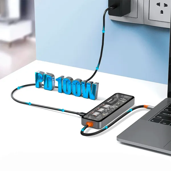 Adaptor Hub WIWU Cyber 7 in 1 USB Type-C/ Gray photo 4