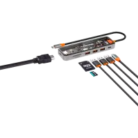 Adaptor Hub Canyon DS-13 7 in 1 USB Type-C/ Gray photo 5