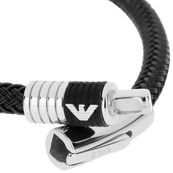 Brățară pentru bărbați EMPORIO ARMANI EGS1624001 Inox/ Black photo 3 Brățară pentru bărbați EMPORIO ARMANI EGS1624001 Inox/ Black photo 3